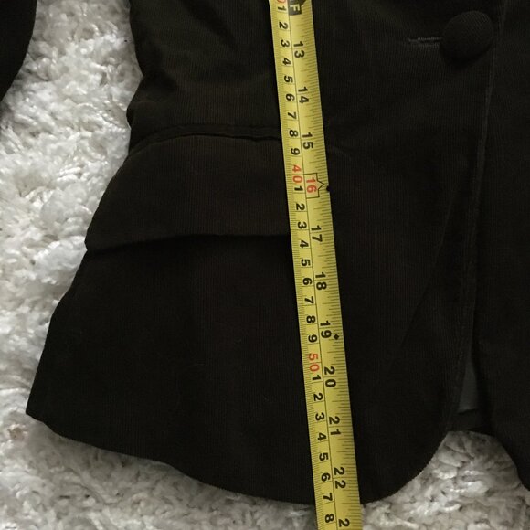 Vintage Y2K Olive Brown Cotton Corduroy Single Button Blazer - Picture 14 of 16
